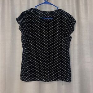 Ann Taylor Black and White Polka Dot Blouse